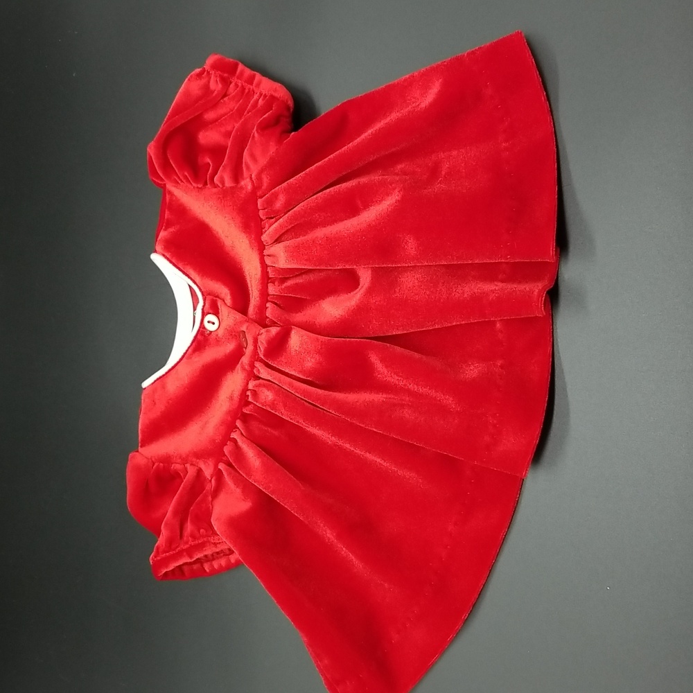 Rare Editions Red Velvety 3 Months Baby Dress - Picture 2 of 8